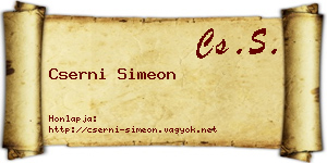 Cserni Simeon névjegykártya
